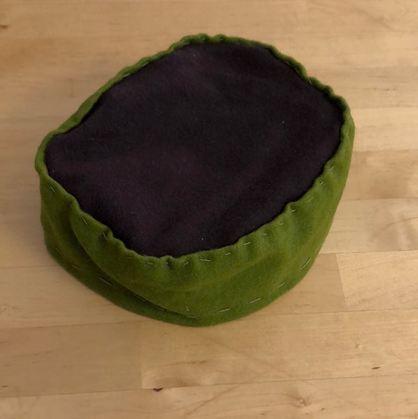 Grøn/Brun hat i uld - Barn
