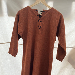 Brun/orange kjole i uld